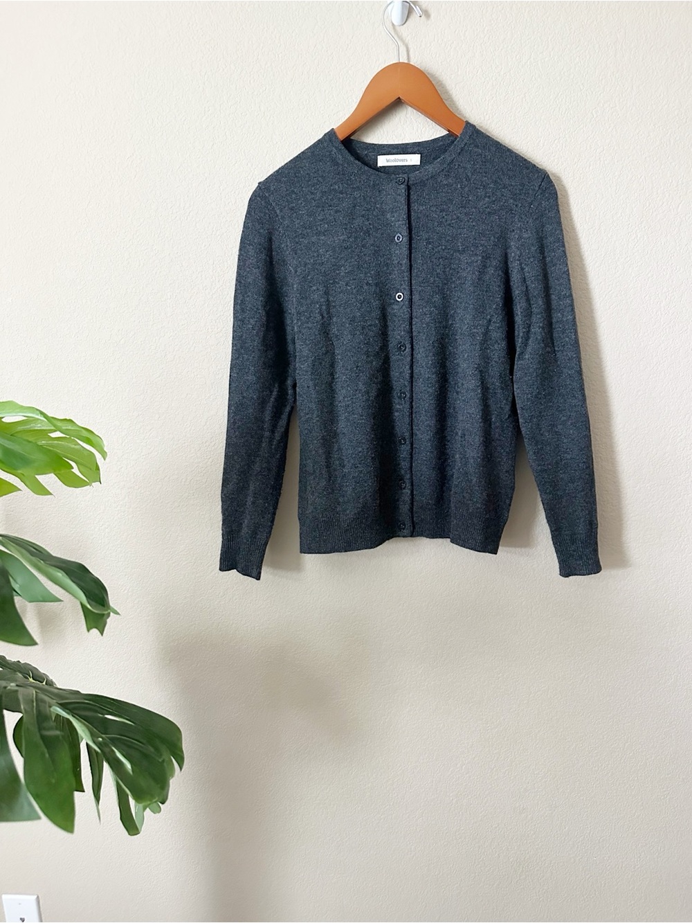 Woolovers Cashmere Merino Crew Neck Cardigan S